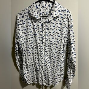 Express brand extra slim fit floral dress shirt